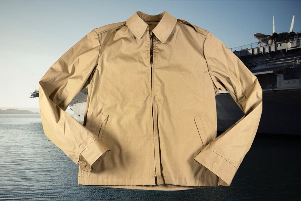 Patriot Navy Windbreaker Men’s Government Issued Full Zip Tan Large Talon Zipper